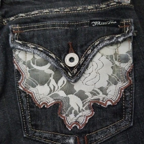 MissMe Lacy Black/Grey Jeans, JP4292B Jet Reno x29 - Picture 2 of 7